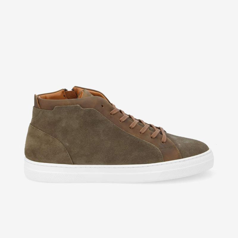 SPARK MID ZIP - SUEDE/BRONX -  VERT/TABAC